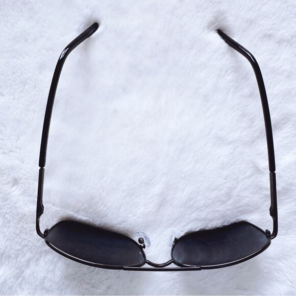 Tessa Black w/ Black Rims Rectangular Polarized Sunglasses - Picture 8 of 14